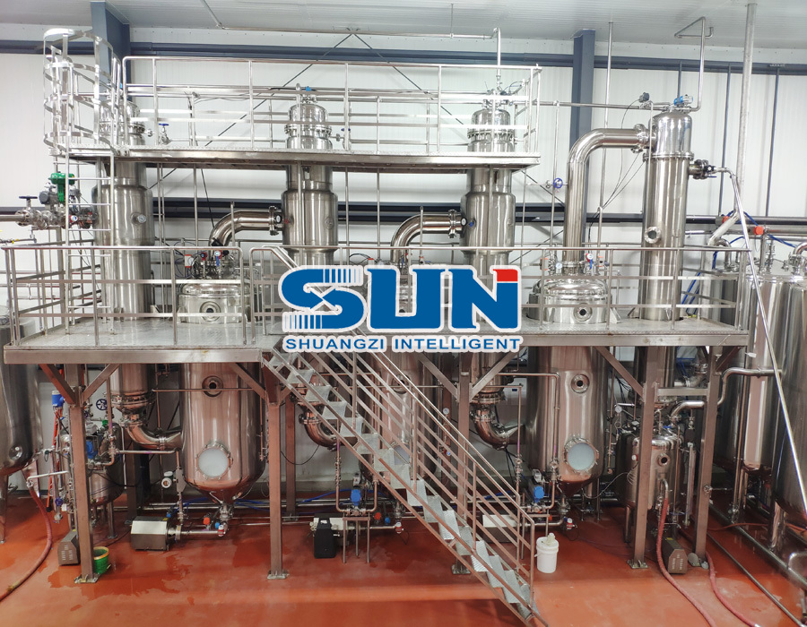 Energieffektiv tre effekt fallande film förångarskoncentrationsutrustning